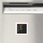 Aimant Rose rouge simple - à celui que j'aime (In Situ (Lave-vaisselle))