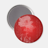 Aimant Rose rouge Valentine (Recto/Verso)