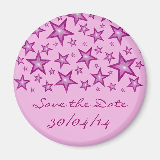 Aimant Rose Stars 'Save the Date' rose pâle (Devant)