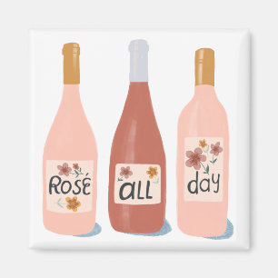 Aimant Rose Toute la journée vin amoureux cadeau