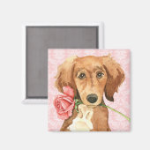 Aimant Rose Valentin Saluki (Recto/Verso)