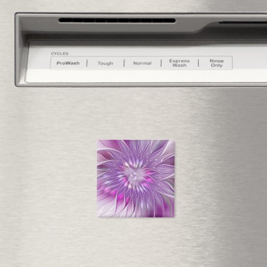Aimant Rose violet passion Fleur Art Abstrait Fractal (In Situ (Lave-vaisselle))