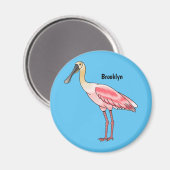 Aimant Roseate spoonbill bird cartoon illustration (Recto/Verso)