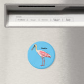 Aimant Roseate spoonbill bird cartoon illustration (In Situ (Lave-vaisselle))