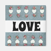 Aimant Rosebuds & Coeurs Amour (Devant)