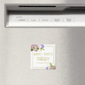 Aimant Rosebuds rose & Calla Lilies Mariage Enregistrer l (In Situ (Lave-vaisselle))