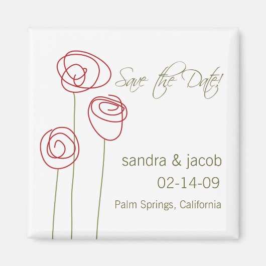 Aimant Roses Abstraits - Personnalisez-le ! (Devant)