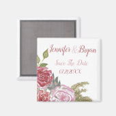 Aimant Roses Aquarelles Save The Date (Recto/Verso)