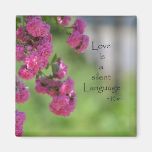 Aimant Roses avec la citation d'amour
