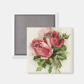 Aimant Roses d'antiquités vintages (Recto/Verso)