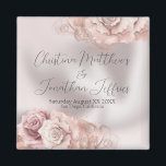 Aimant Roses d'aquarelle romantique sur Glam Pearl Mariag<br><div class="desc">Cet élégant aimant de mariage a un thème rustique glamour,  avec un style perle arrière - plan et roses aquarelle avec accents de parties scintillant. Les roses romantiques de couleur rousse sont représentés par des motifs d'encre et des accents de parties scintillant d'or de style rose.</div>