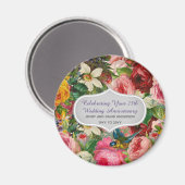 Aimant Roses de mariage vintage - Commémoration (Recto/Verso)