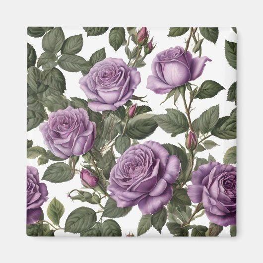 Aimant Roses de Rose pourpre, (Devant)