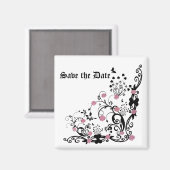 Aimant roses élégants Enregistrer la date (Recto/Verso)