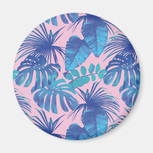 Aimant Roses et bleu Tropical Foliage personnalisé