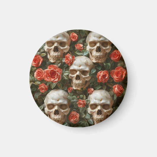 Aimant Roses et crânes (Devant)
