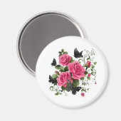 Aimant Roses et Papillons (Recto/Verso)
