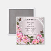 Aimant Roses Et Perles Roses Roses Et Perles Élégantes Sa (Recto/Verso)