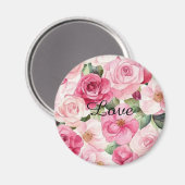 Aimant Roses Fleur De Pretty Pink (Recto/Verso)