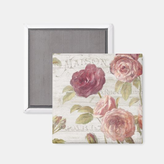 Aimant Roses français Pastel Pink (Recto/Verso)