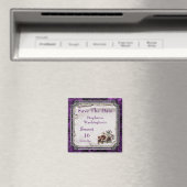 Aimant Roses gothiques et Damas Noir 16ème Enregistrer la (In Situ (Lave-vaisselle))