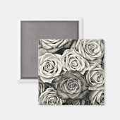 Aimant Roses noires et blanches (Recto/Verso)