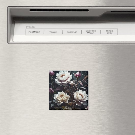 Aimant Roses noires et blanches Aquarelle ai art (In Situ (Lave-vaisselle))