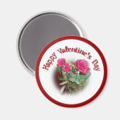 Aimant Roses pour la Saint Valentin (Recto/Verso)