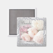 Aimant Roses romantiques et Merci de diamants (Recto/Verso)