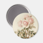 Aimant Roses romantiques victoriens vintages (Recto/Verso)