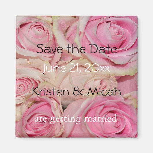 Aimant Roses roses roses Enregistrer la date (Devant)