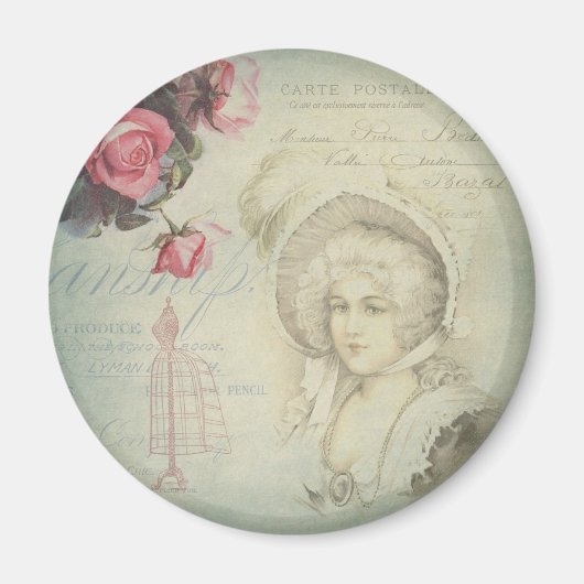 Aimant Roses Roses Roses Roses vintages (Devant)