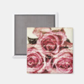 Aimant Roses roses vintages (Recto/Verso)