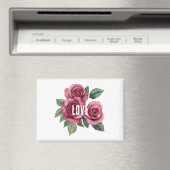 Aimant Roses rouges blanches Amour floral (In Situ (Lave-vaisselle))