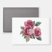 Aimant Roses rouges blanches Amour floral (Recto/Verso)