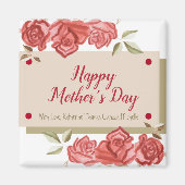 Aimant Roses rouges blanches Unique Moderne Joyeuse Fête  (Devant)