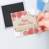 Aimant Roses rouges blanches Unique Moderne Joyeuse Fête 