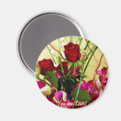 Aimant Roses rouges et orchidées_ (Recto/Verso)