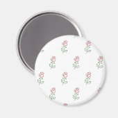 Aimant Roses Rouges, Motif De Roses, Fleurs (Recto/Verso)