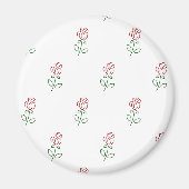 Aimant Roses Rouges, Motif De Roses, Fleurs (Devant)