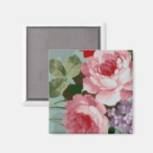 Aimant Roses rouges roses vintages (Recto/Verso)