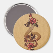 Aimant Roses Treble Clef (Recto/Verso)