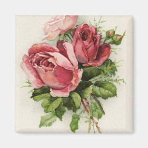 Aimant Roses vintages d'antiquité d'art