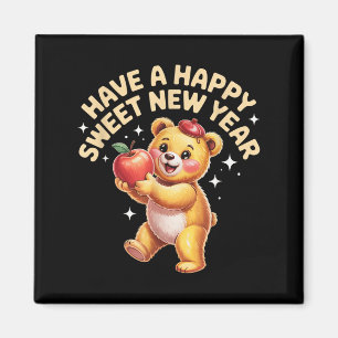 Aimant Rosh Hashanah Bonne Année Sucrée Douce Ourson Juiv