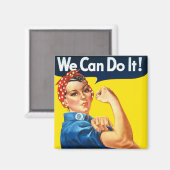 Aimant Rosie le Riveter (Poster Iconique) (Nous pouvons l (Recto/Verso)