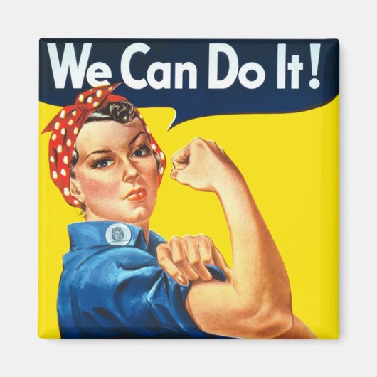 Aimant Rosie le Riveter (Poster Iconique) (Nous pouvons l (Devant)