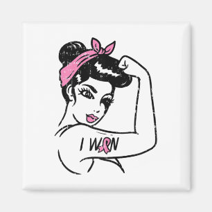 Aimant Rosie Riveter J'Ai Gagné Sensibilisation Cancer Du