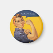 Aimant Rosie the Riveter We Can Do It! Your Text Here (Devant)