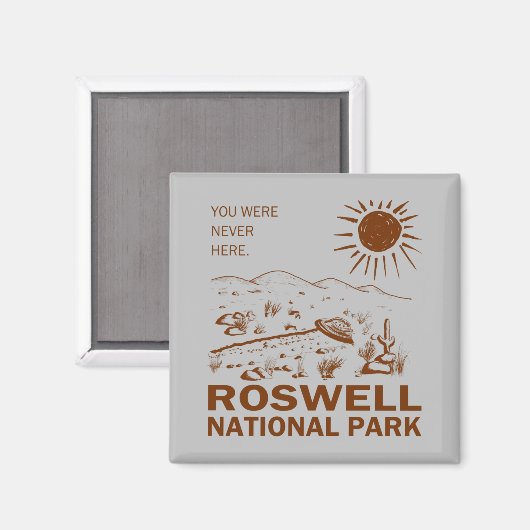 Aimant Roswell National Park UFO Flying Saucer Aliens T-S (Recto/Verso)