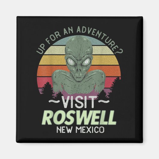Aimant Roswell New Mexico Alien Head Funny Souvenir Quote (Devant)